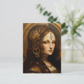 Steam Punky Mona Lisa Briefkaart (Staand voorkant)