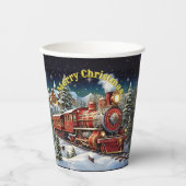 Steam Train Man's kerstfeest Papieren Bekers (Voorkant)