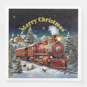Steam Train Man's kerstfeest Servet (Voorkant)