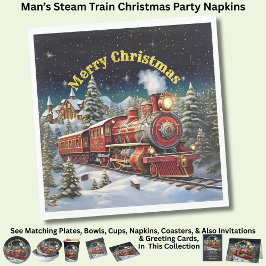 Steam Train Man's kerstfeest Servet