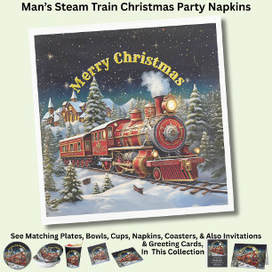 Steam Train Man's kerstfeest Servet