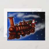 Steam Train Père Noël, carte postale (Devant / Derrière)