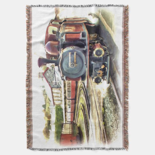 STEAM TRAIN Throw Blanket Deken (Voorkant Verticaal)