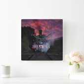 Steam Train Wall Clock Vierkante Klok (Huis)