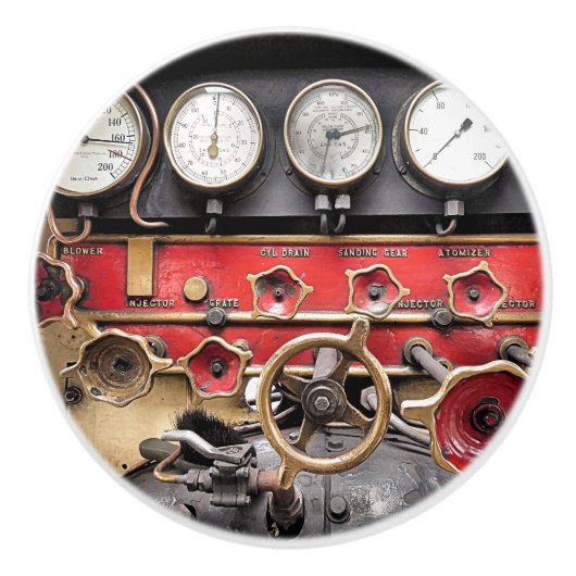 STEAM TRAINS KERAMISCHE KNOP (Voorkant)