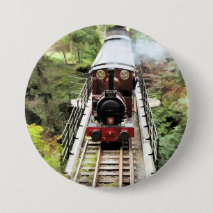 STEAM TRAINS RONDE BUTTON 7,6 CM