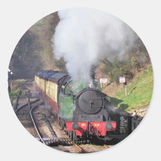 STEAM TRAINS RONDE STICKER (Voorkant)