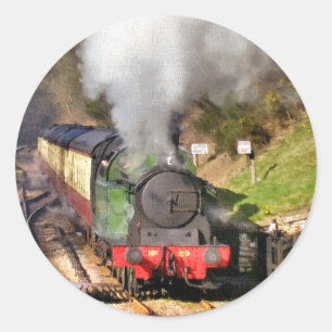 STEAM TRAINS RONDE STICKER