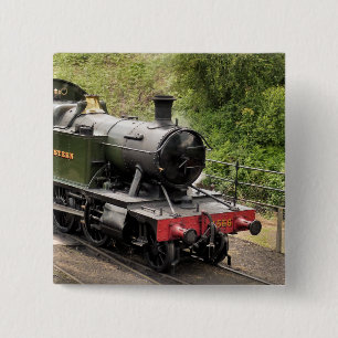 STEAM TRAINS VIERKANTE BUTTON 5,1 CM