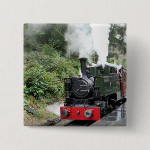 STEAM TRAINS VIERKANTE BUTTON 5,1 CM