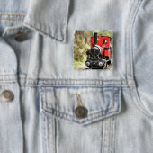 STEAM TRAINS VIERKANTE BUTTON 5,1 CM (In situ)