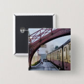 STEAM TRAINS VIERKANTE BUTTON 5,1 CM (Voorkant /achterkant)