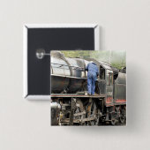 STEAM TRAINS VIERKANTE BUTTON 5,1 CM (Voorkant /achterkant)