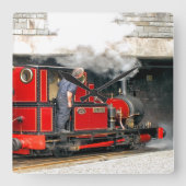 STEAM TRAINS VIERKANTE KLOK (Voorkant)