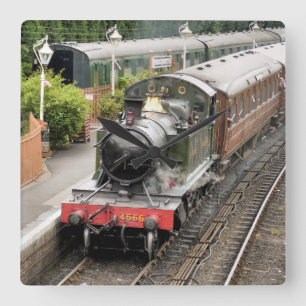 STEAM TRAINS VIERKANTE KLOK