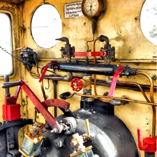 STEAM TRAINS VIERKANTE KLOK