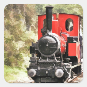 STEAM TRAINS VIERKANTE STICKER