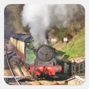 STEAM TRAINS VIERKANTE STICKER