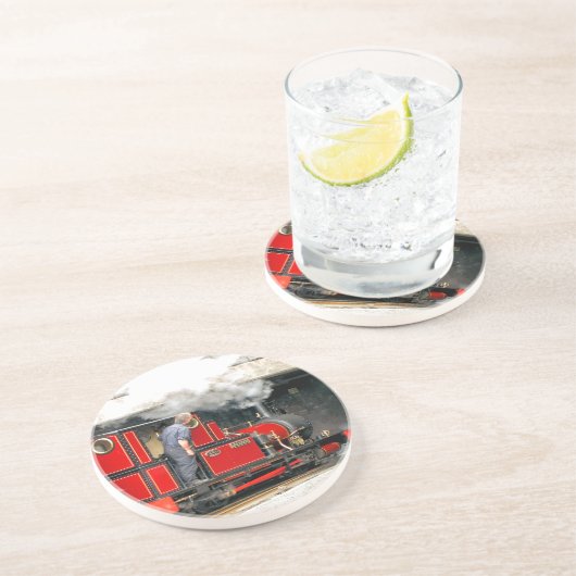 STEAM TRAINS ZANDSTEEN ONDERZETTER (Zijkant)