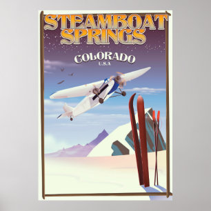 Steamboat Springs colorado affiche de voyage vinta