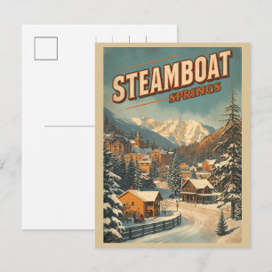 Steamboat Springs Colorado klassieke bergcadeaus Feestdagenkaart