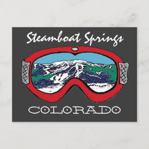 Steamboat Springs Colorado rouge goggle carte post