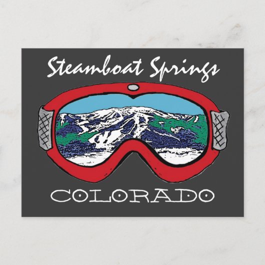 Steamboat Springs Colorado rouge goggle carte post (Devant)