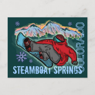 Steamboat Springs Colorado snowboarder briefkaart