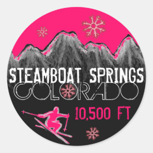 Steamboat Springs Colorado stickers ski rose