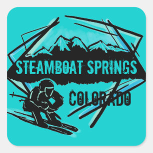 Steamboat Springs Colorado stickers ski turquoises