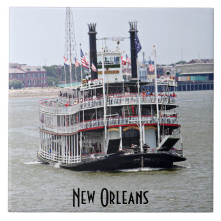Steamboot op de Mississippi Tegeltje