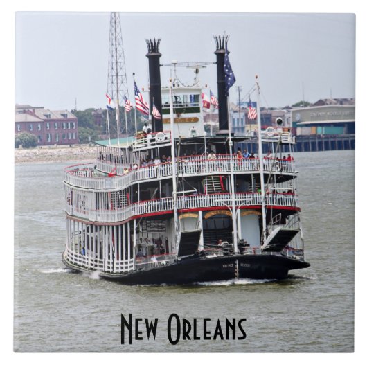 Steamboot op de Mississippi Tegeltje (Voorkant)