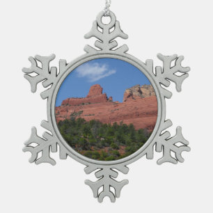 Steamboot Rock in Sedona Arizona Fotografie Tin Sneeuwvlok Ornament