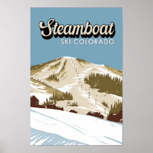 Steamboot Ski Area Winter Colorado Poster