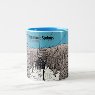 Steamboot Springs Colorado dag op mok van liftkoff