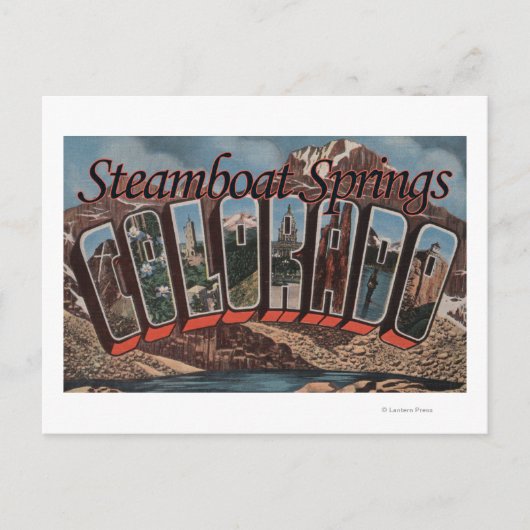 Steamboot Springs, Colorado - Large Letter Scene Briefkaart (Voorkant)