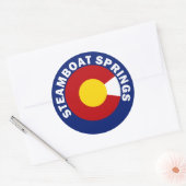 Steamboot Springs, Colorado Ronde Sticker (Envelop)
