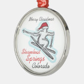Steamboot Springs Colorado santa skier ornament (Links)