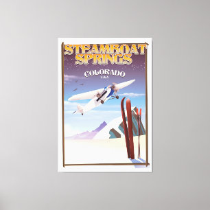 Steamboot Springs colorado vintage-poster Canvas Afdruk