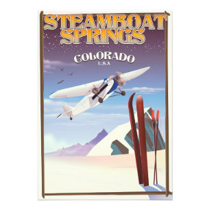 Steamboot Springs colorado vintage-poster Foto Afdruk