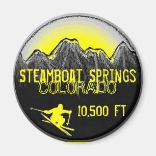 Steamboot Springs Colorado yellow ski magnet Magneet
