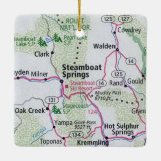 Steamboot Springs-kaart Keramisch Ornament