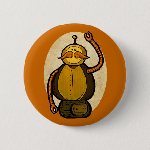 Steambot Antiek Robot Ronde Button 5,7 Cm