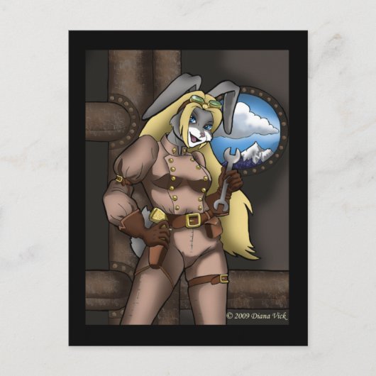 Steambunny Briefkaart (Voorkant)