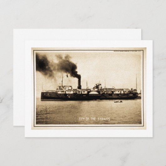 Steamer City of the Straits Briefkaart (Voorkant / Achterkant)