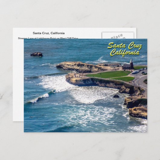 Steamer Lane-Père Noël Cruz, Californie Carte post (Devant / Derrière)