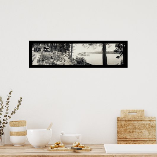 Steamer Tahoe Emerald Bay Foto 1910 Poster (Keuken)