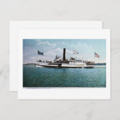 Steamer Ticonderoga op het meer van ChamPlain Briefkaart (Voorkant / Achterkant)