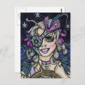 Steamface #10 Steampunk Pirate Briefkaart (Voorkant / Achterkant)