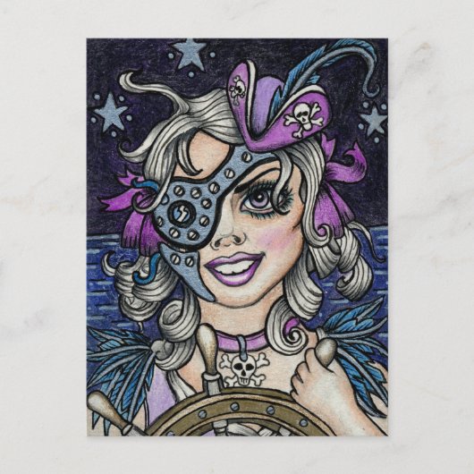 Steamface #10 Steampunk Pirate Briefkaart (Voorkant)